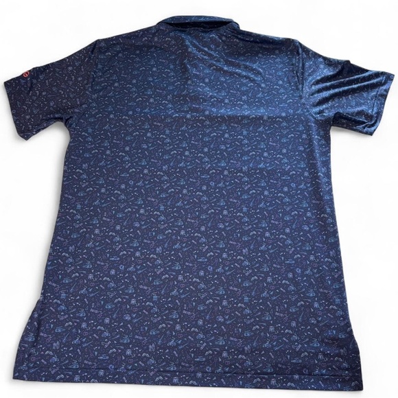 Swag Golf Sz Large Peter Millar Back to the Future Polo Summer Comfort Blue - Picture 3 of 6